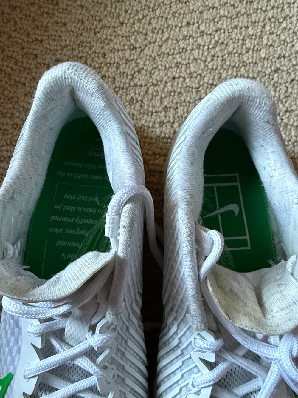 Nike Air Zoom Vapor 11 green and white tennis court shoe size 8 - Picture 7 of 9